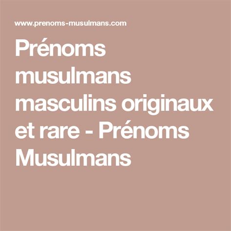 prenom.garcon musulman|Prénom Musulman Garçon